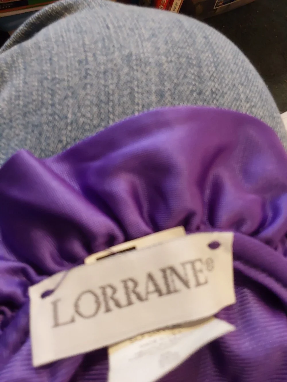 Vintage Lorraine Purple Nylon Robe, 1970s New Old Stock, 2X